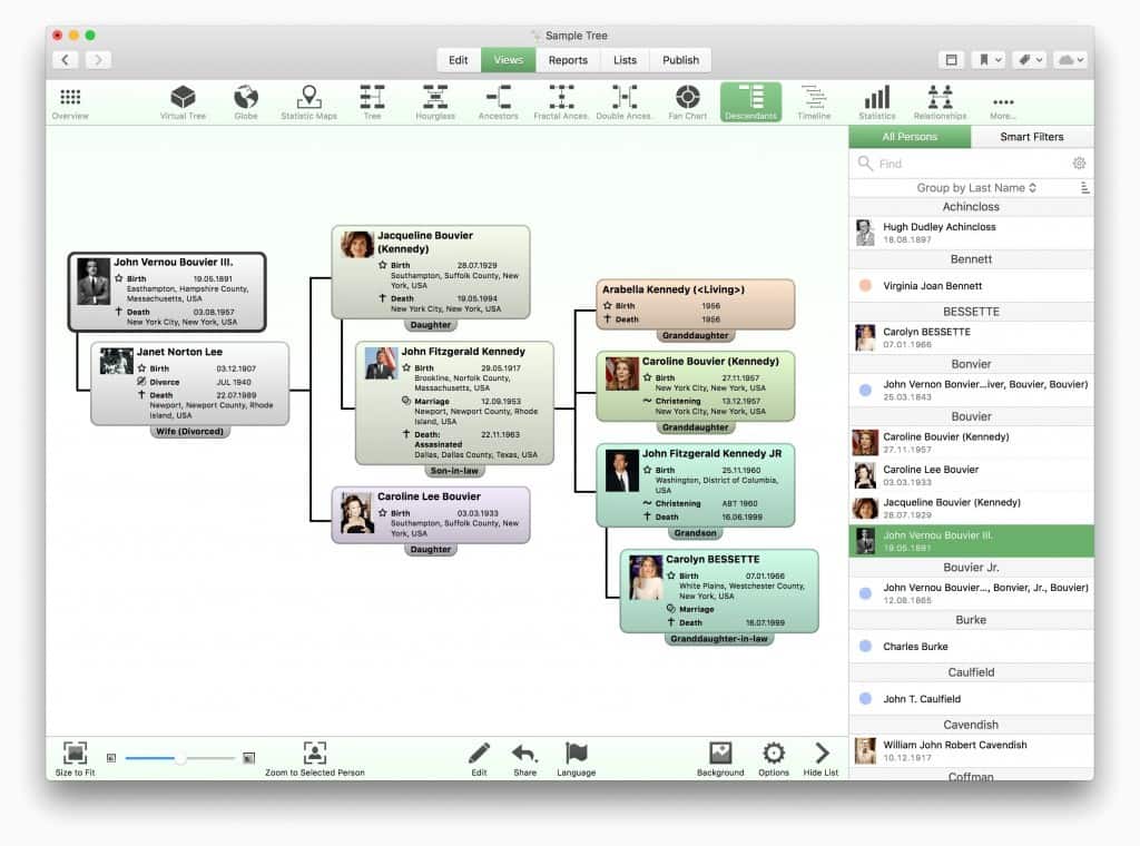 Family tree software comparison